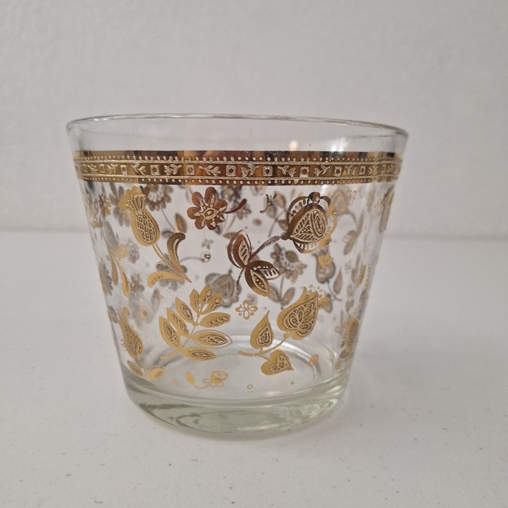CULVER Signed Gold Pineapple Ice Bucket, Mid-Century Modern Art Deco Regency